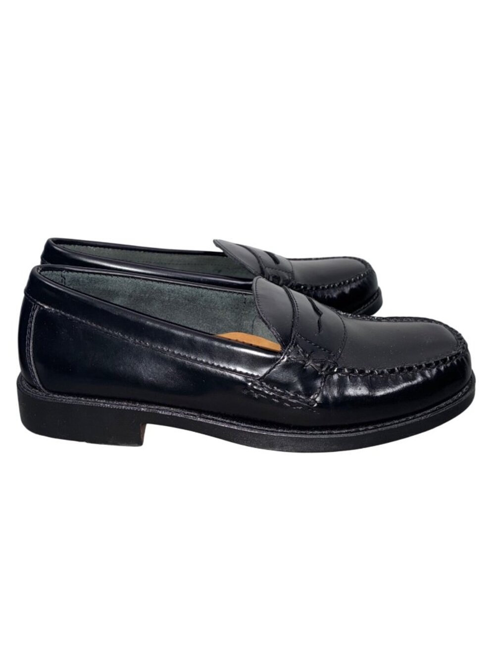 Bass Weejuns Black Leather Penny Loafers Katherine II Classic Slip-On Dress Shoe - Picture 6 of 10